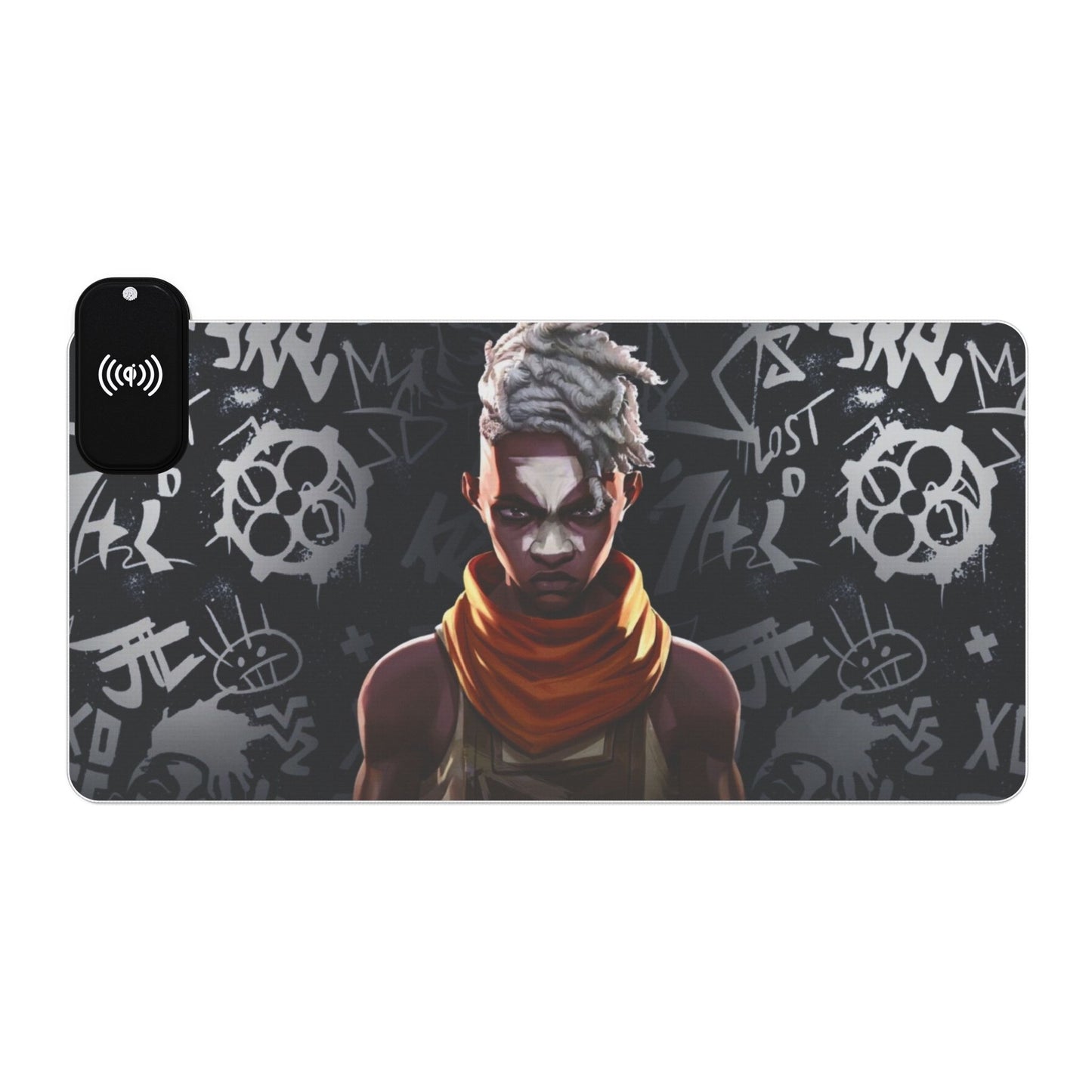 Ekko the boy savior from Arcane- LED Gaming Mouse Pad with Wireless Charging
