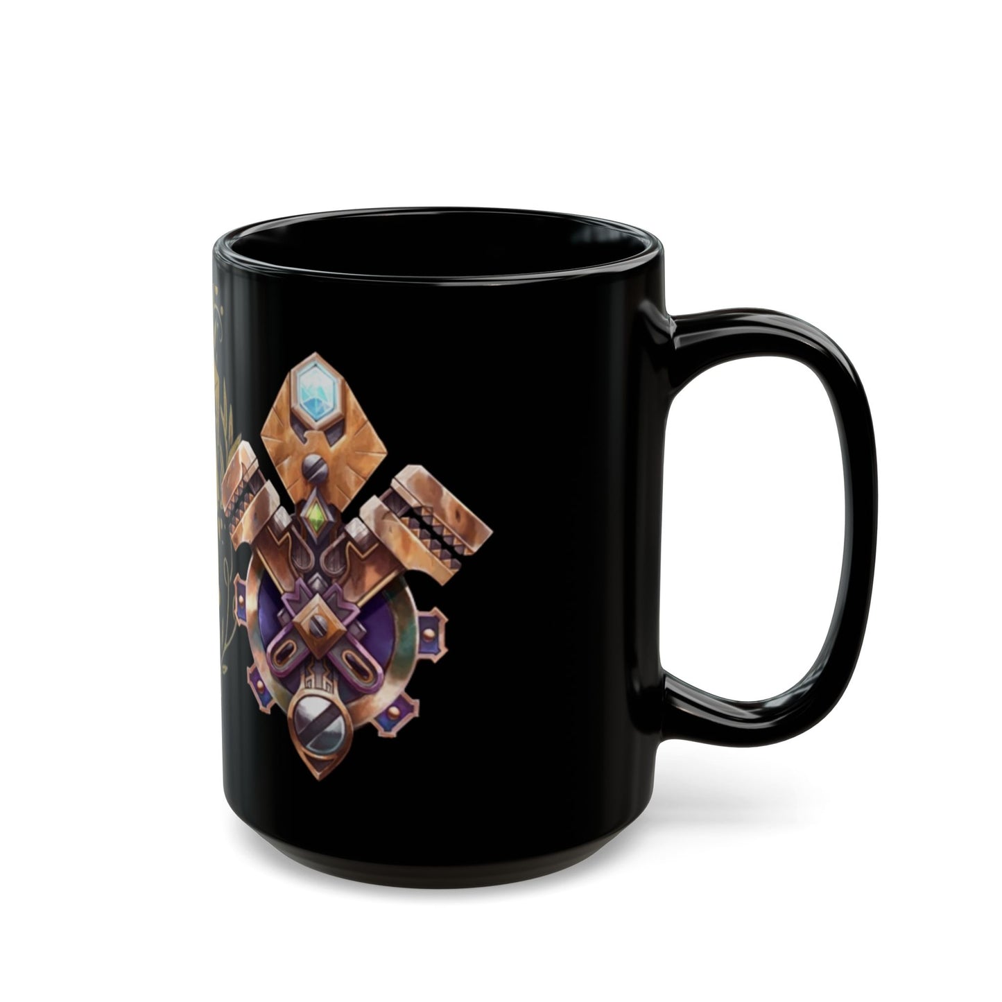 Gnome Crest Alliance WoW - Black Mug (15oz)