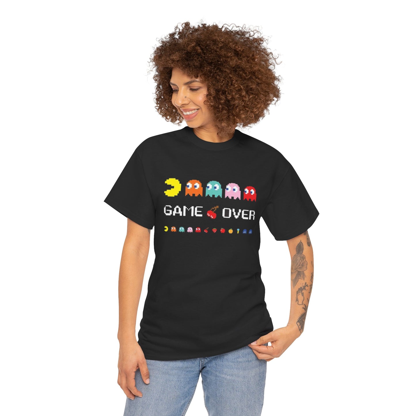 Retro Games Collection PacMan Game Over - Unisex Heavy Cotton Tee