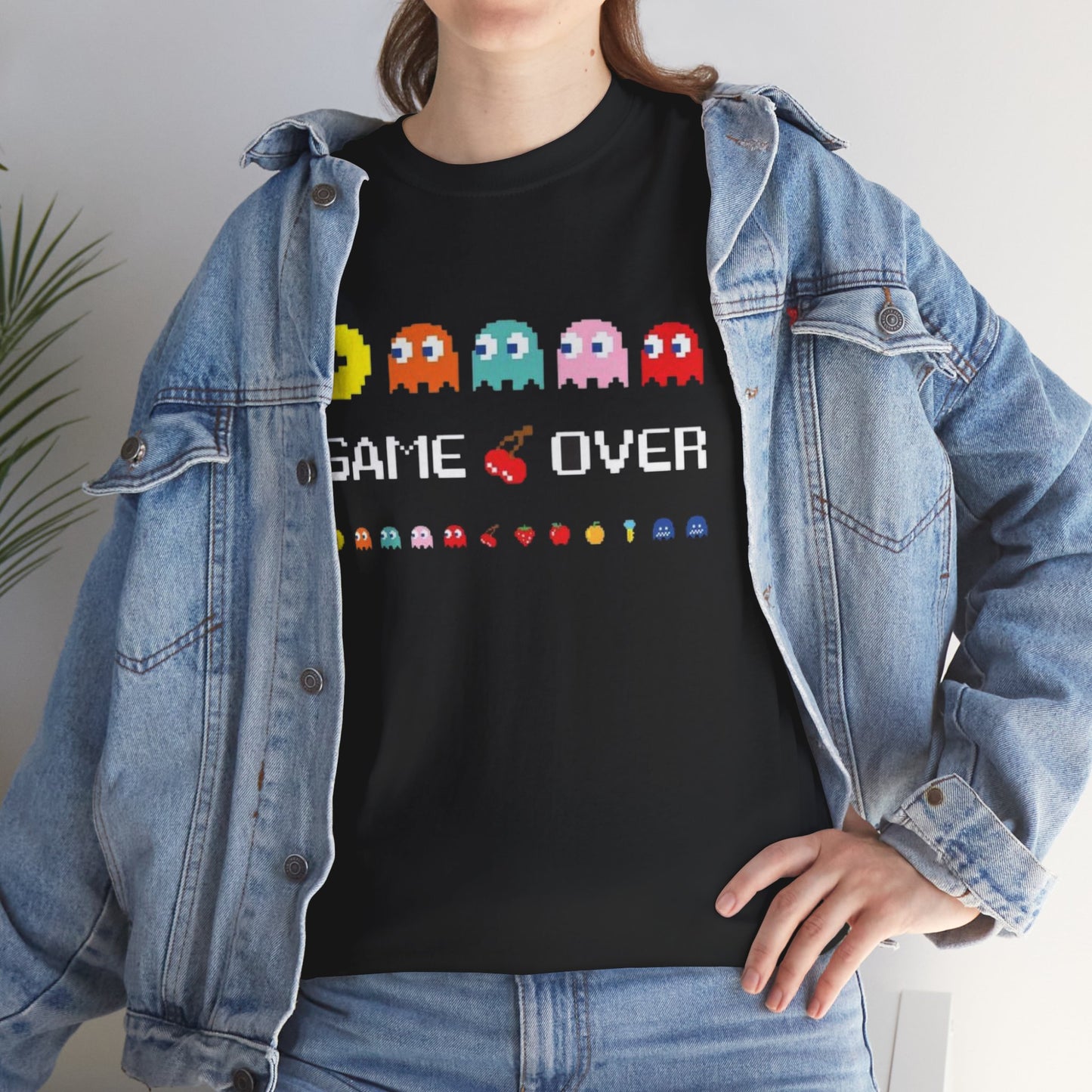 Retro Games Collection PacMan Game Over - Unisex Heavy Cotton Tee