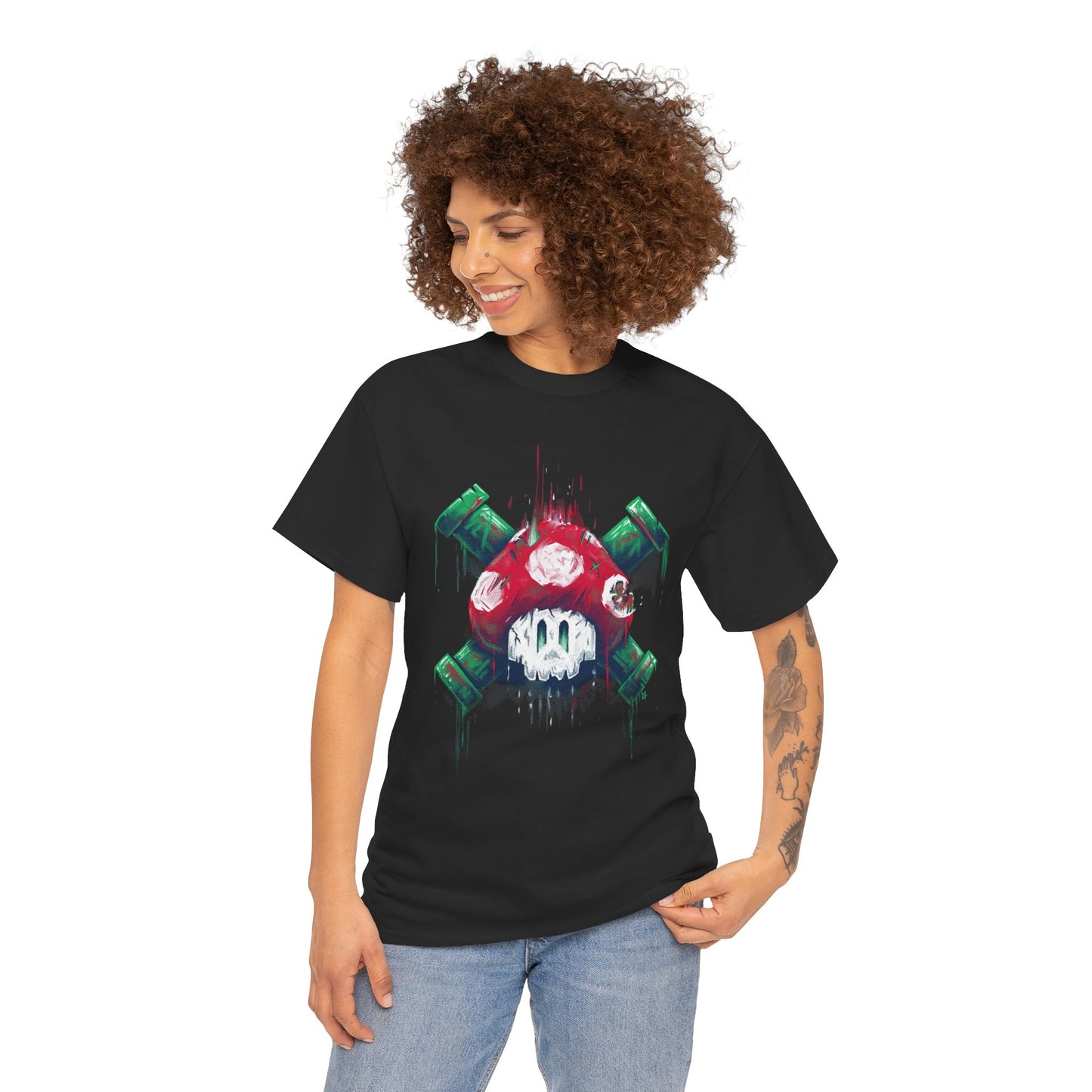 Retro Games Collection Deadly Mushroom - Unisex Heavy Cotton Tee