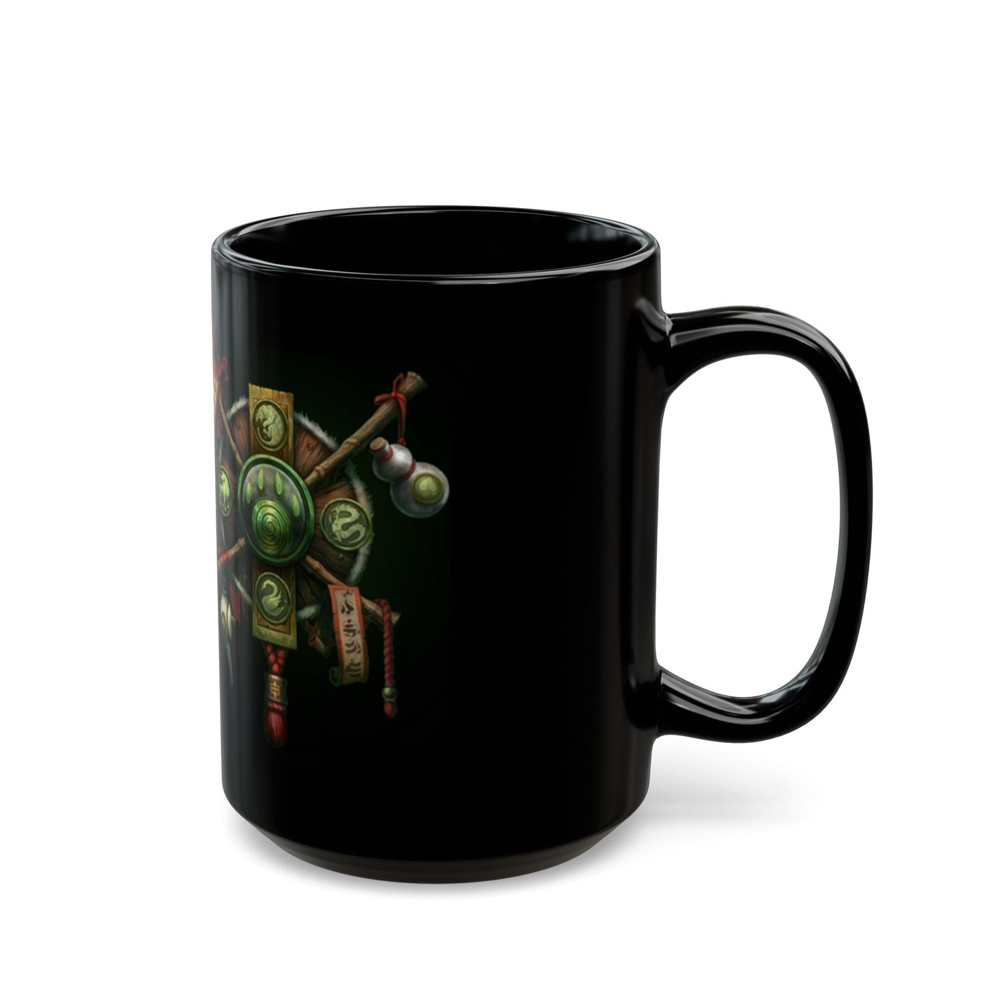Pandaren Crest Horde WoW - Black Mug (15oz)