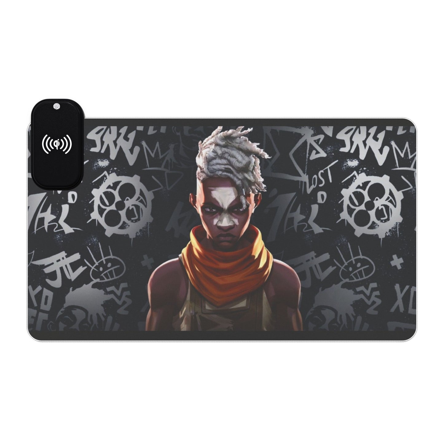 Ekko the boy savior from Arcane- LED Gaming Mouse Pad with Wireless Charging