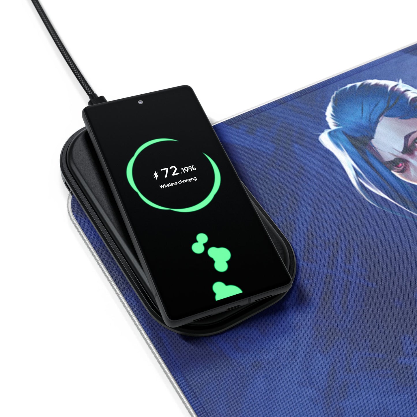 Jinx vs. Vi from Arcane - LED Gaming Mouse Pad with Wireless Charging