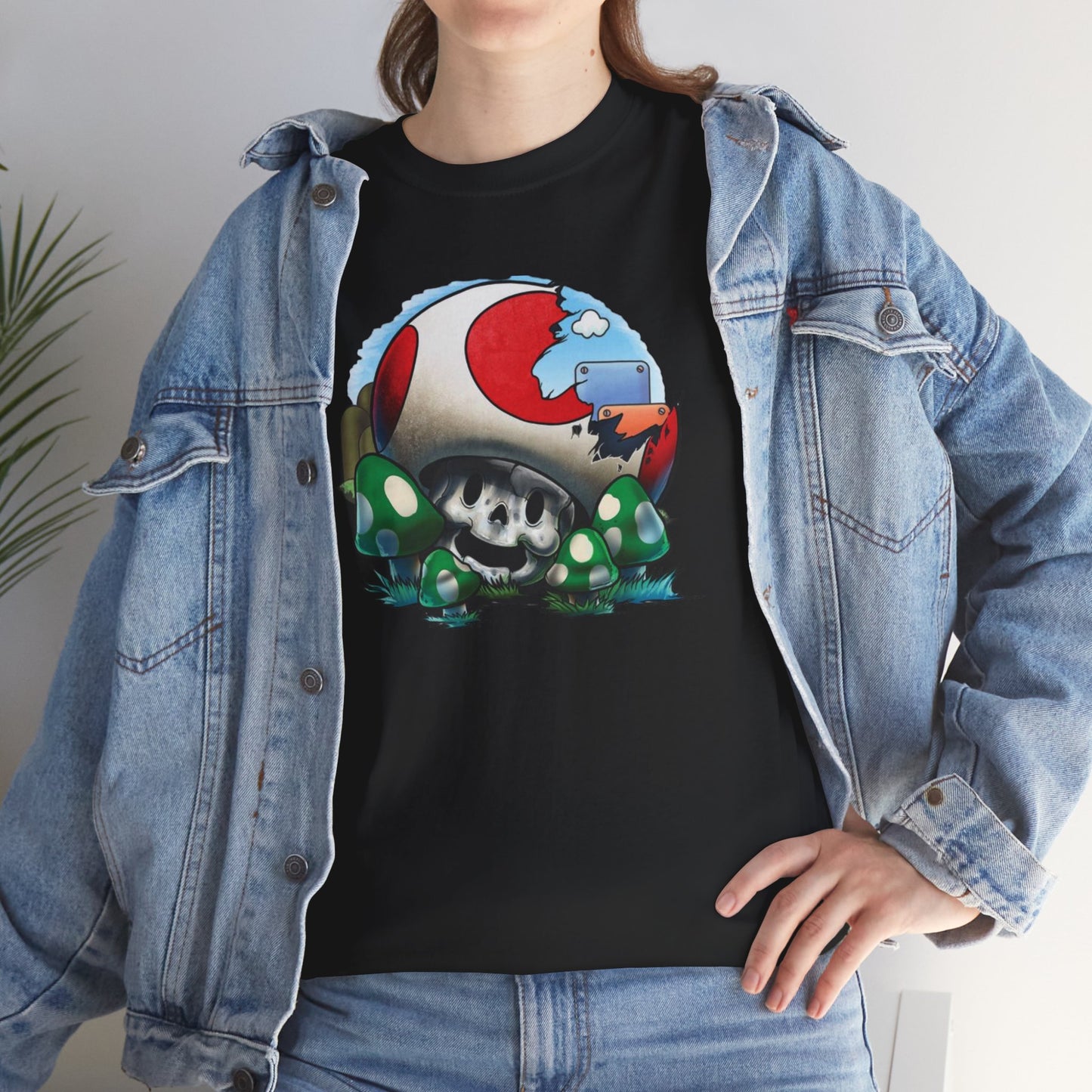 Retro Games Collection Smashed Mushroom - Unisex Heavy Cotton Tee