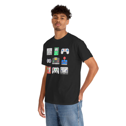 Retro Games Collections Consoles & Controllers - Unisex Heavy Cotton Tee