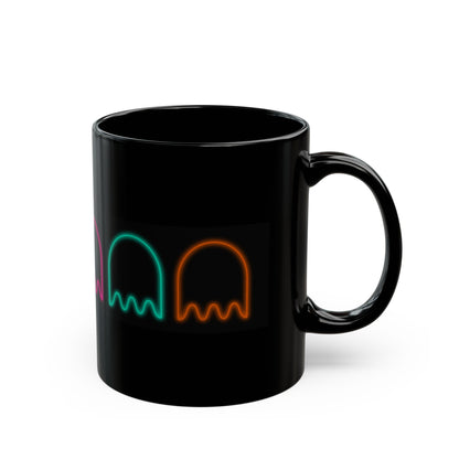 Retro Games Collection Neon PacMan - Black Mug (11oz, 15oz)