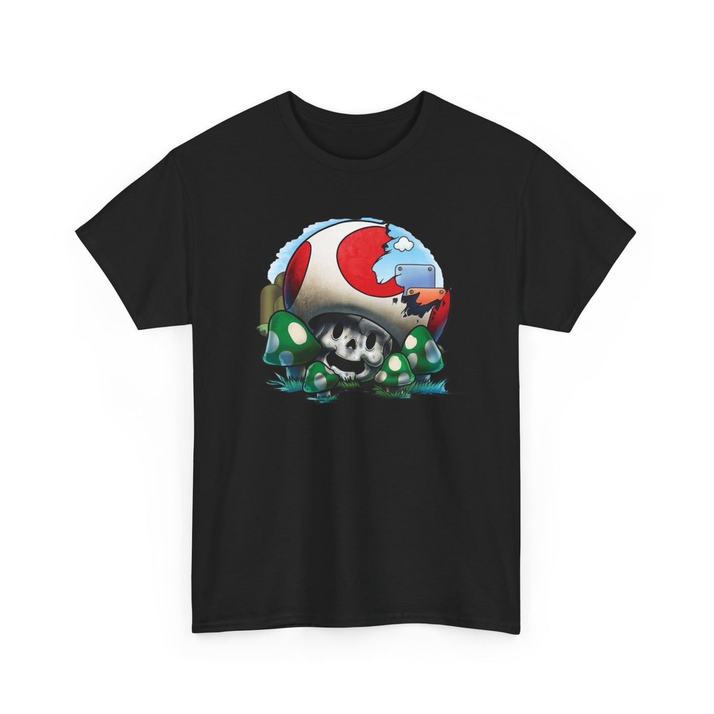 Retro Games Collection Smashed Mushroom - Unisex Heavy Cotton Tee