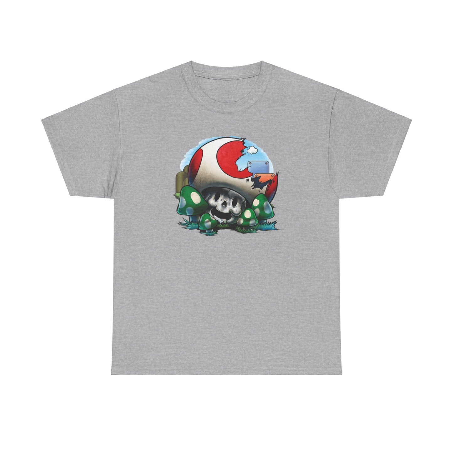 Retro Games Collection Smashed Mushroom - Unisex Heavy Cotton Tee