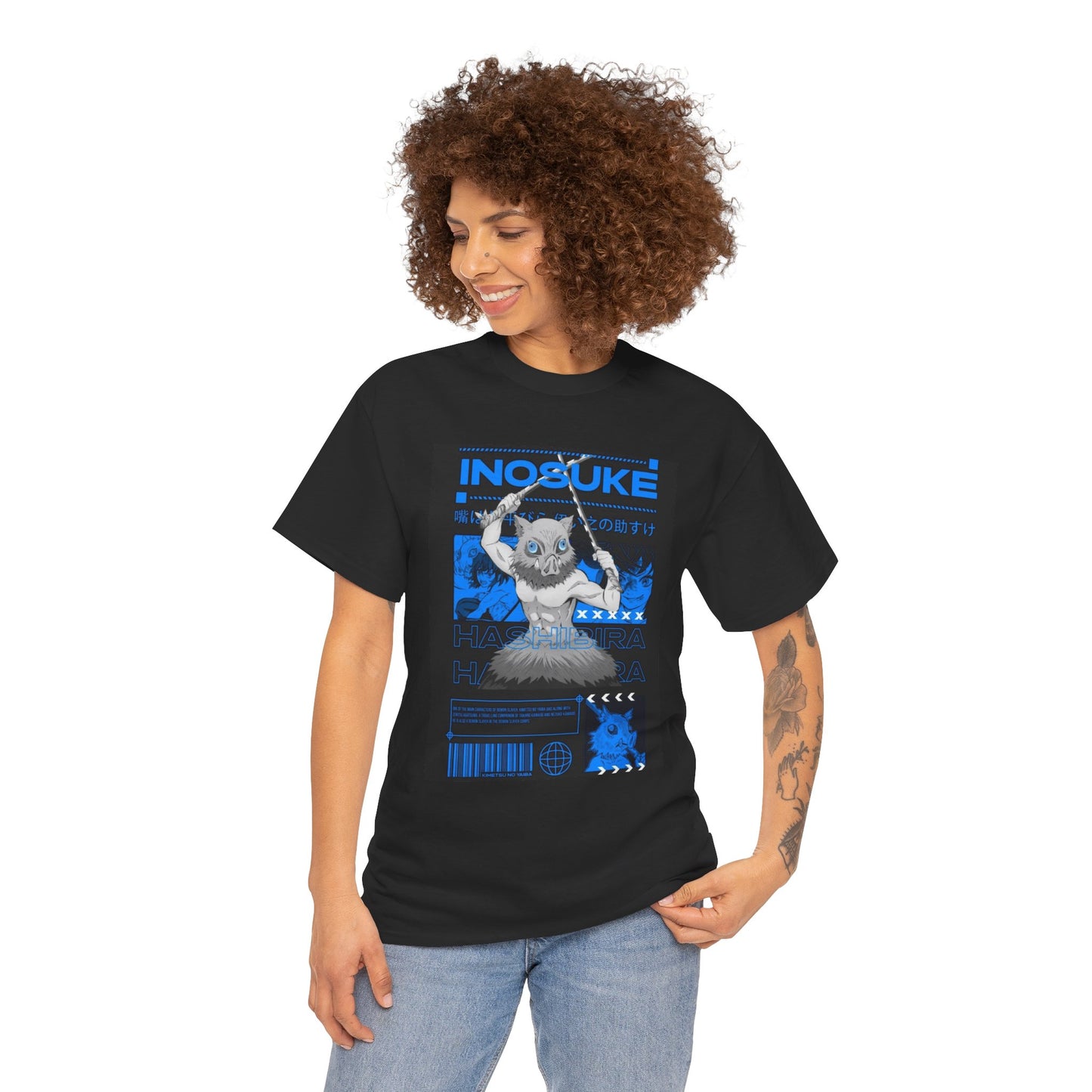 Inosuke from Damon Slayer / Kimetsu no Yaiba - Unisex Heavy Cotton Tee