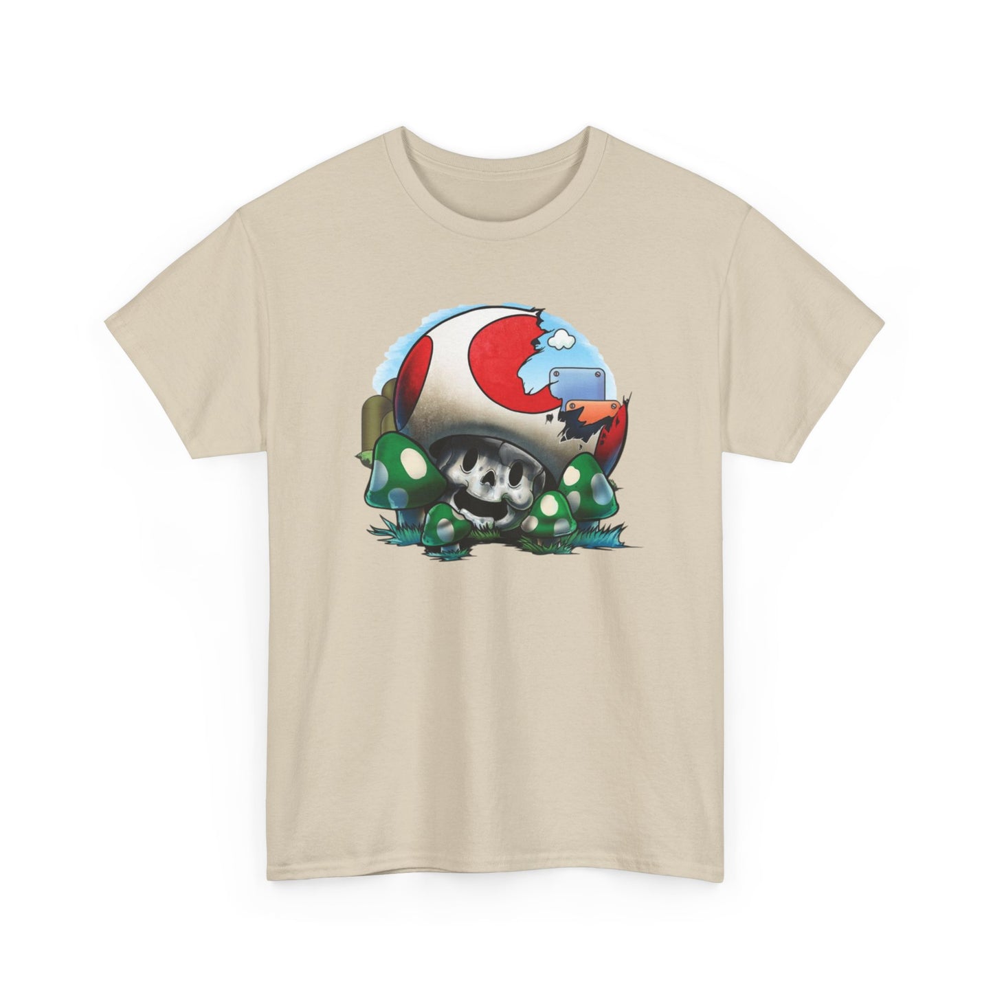 Retro Games Collection Smashed Mushroom - Unisex Heavy Cotton Tee