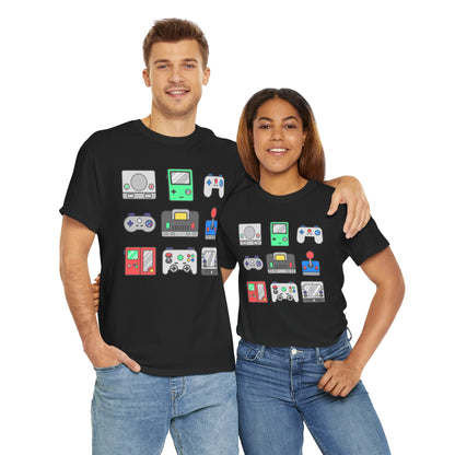 Retro Games Collections Consoles & Controllers - Unisex Heavy Cotton Tee