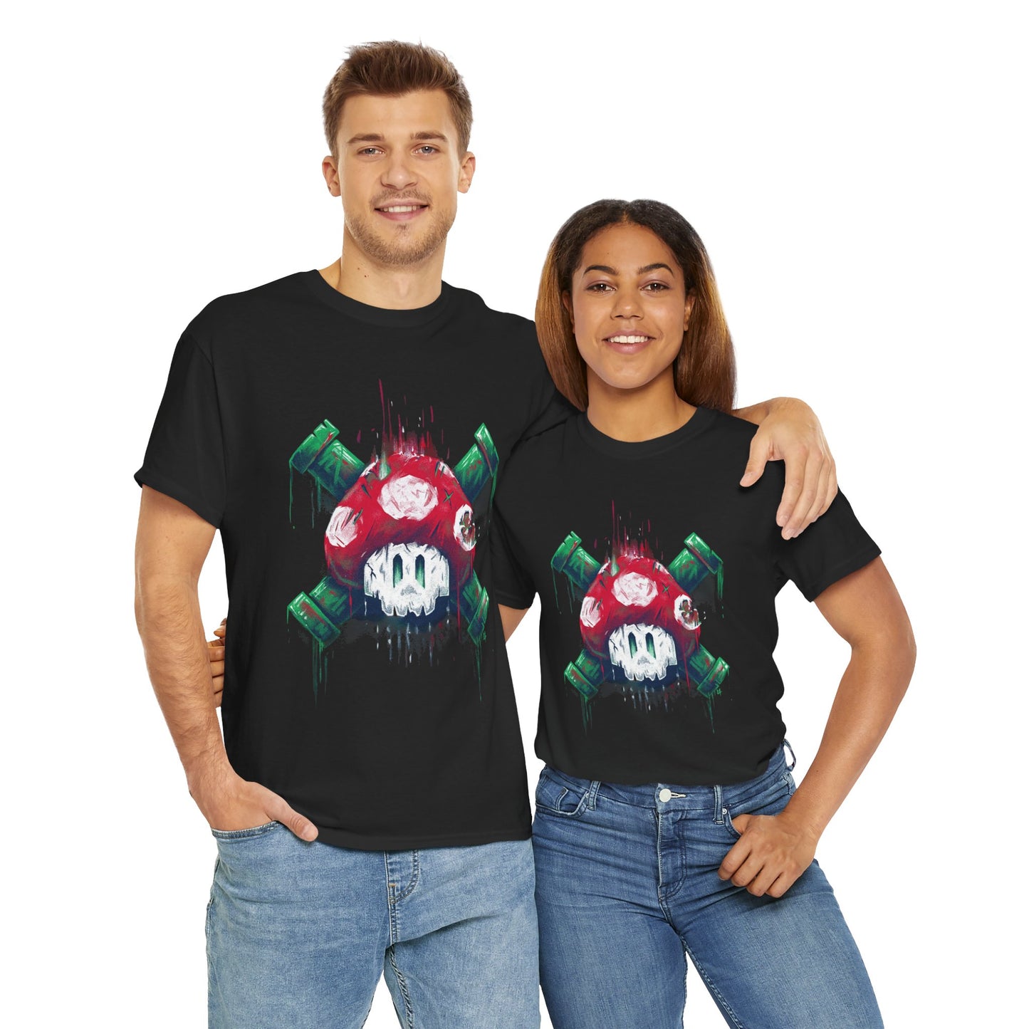 Retro Games Collection Deadly Mushroom  - Unisex Heavy Cotton Tee