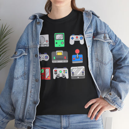 Retro Games Collections Consoles & Controllers - Unisex Heavy Cotton Tee