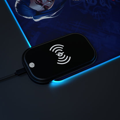 Jinx vs. Vi from Arcane - LED Gaming Mouse Pad with Wireless Charging