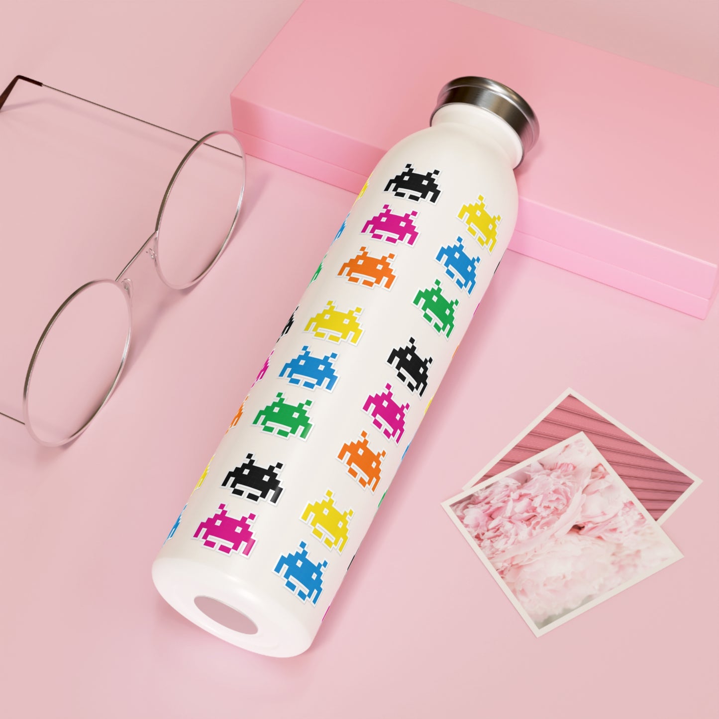 Space Invaders - Slim Water Bottle