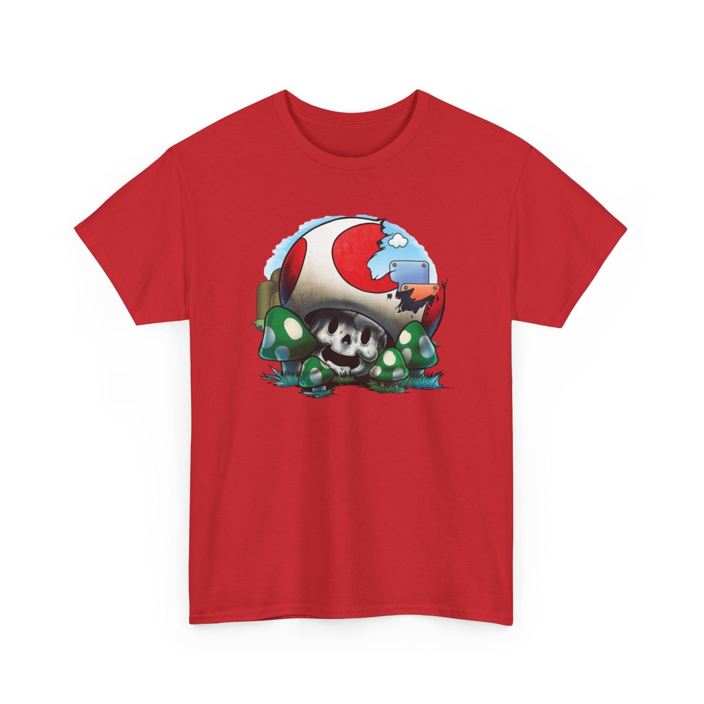 Retro Games Collection Smashed Mushroom - Unisex Heavy Cotton Tee