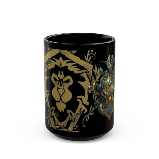 Mechagnome Crest Alliance WoW - Black Mug (15oz)