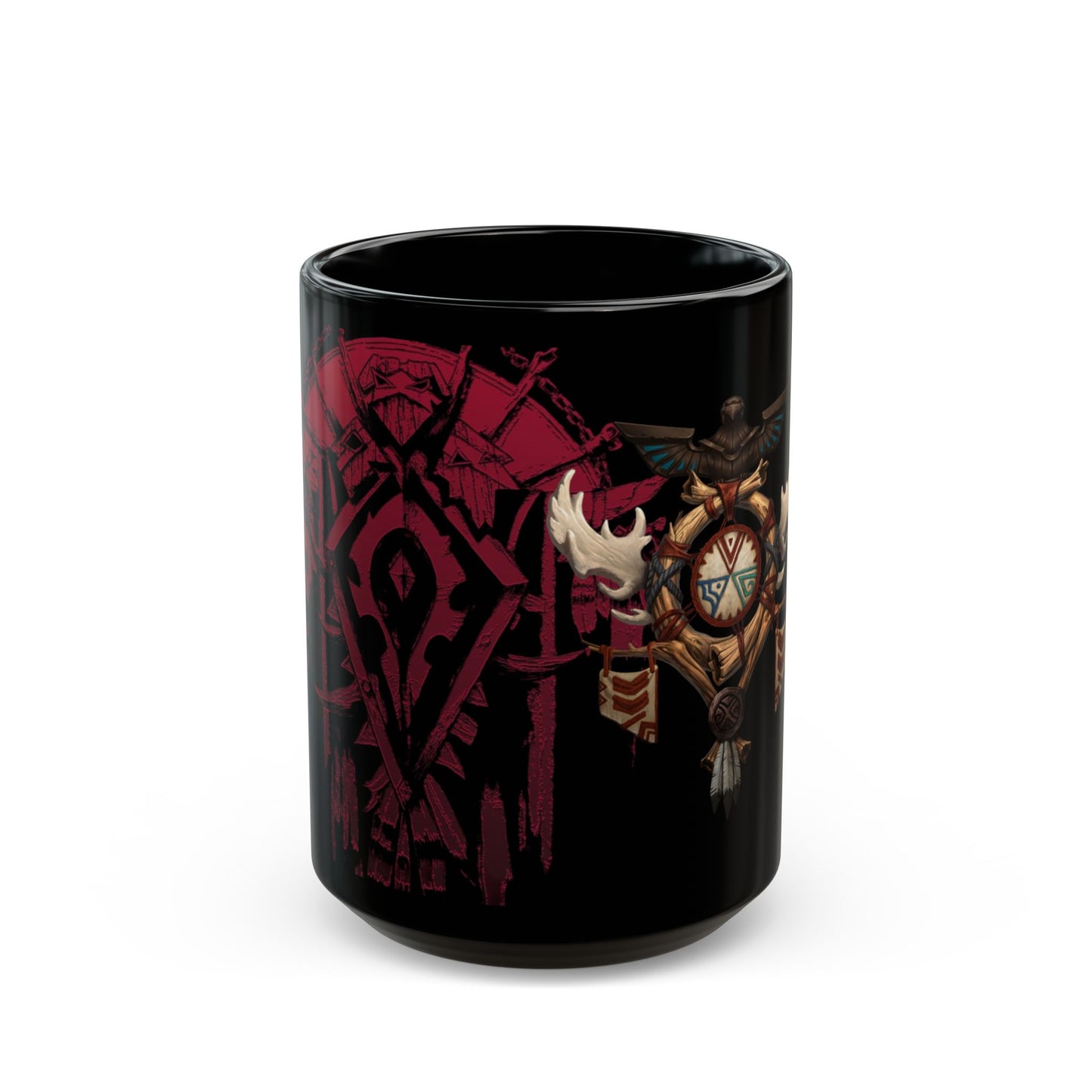 Highmountain Tauren Crest Horde WoW - Black Mug (15oz)