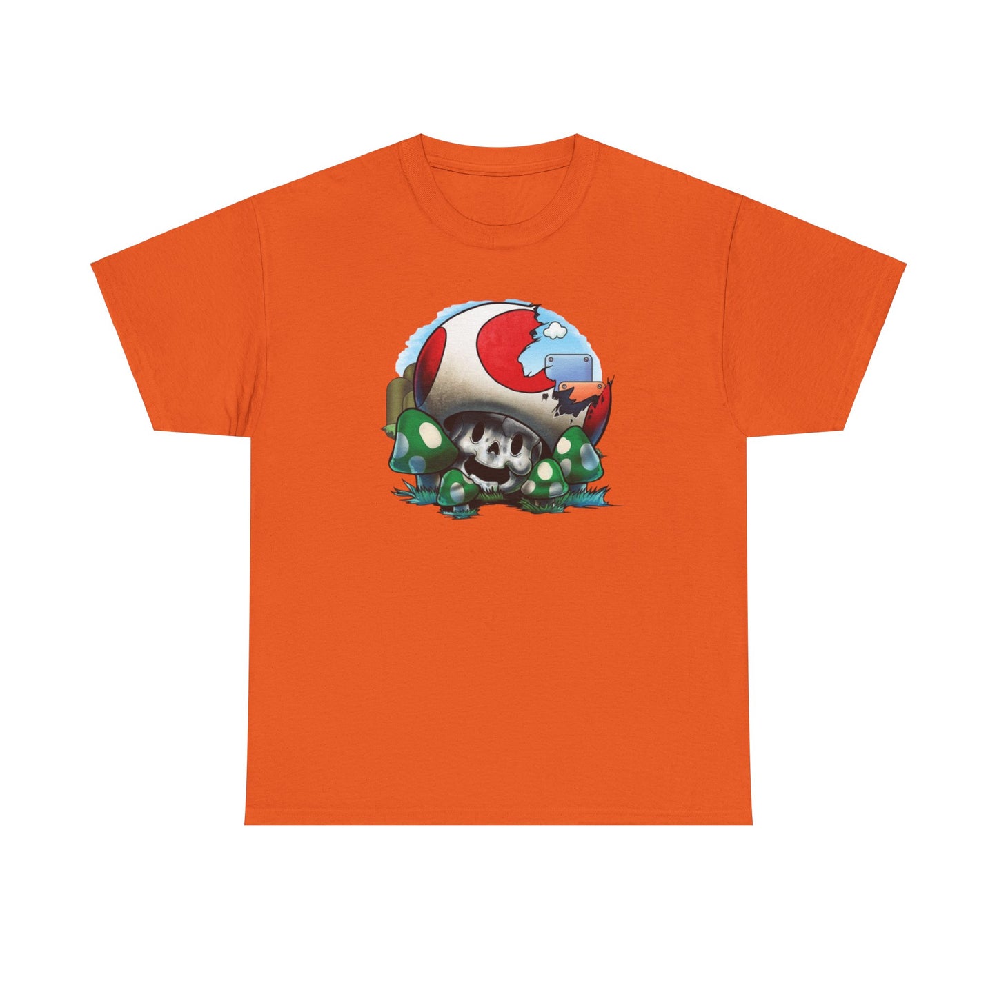 Retro Games Collection Smashed Mushroom - Unisex Heavy Cotton Tee