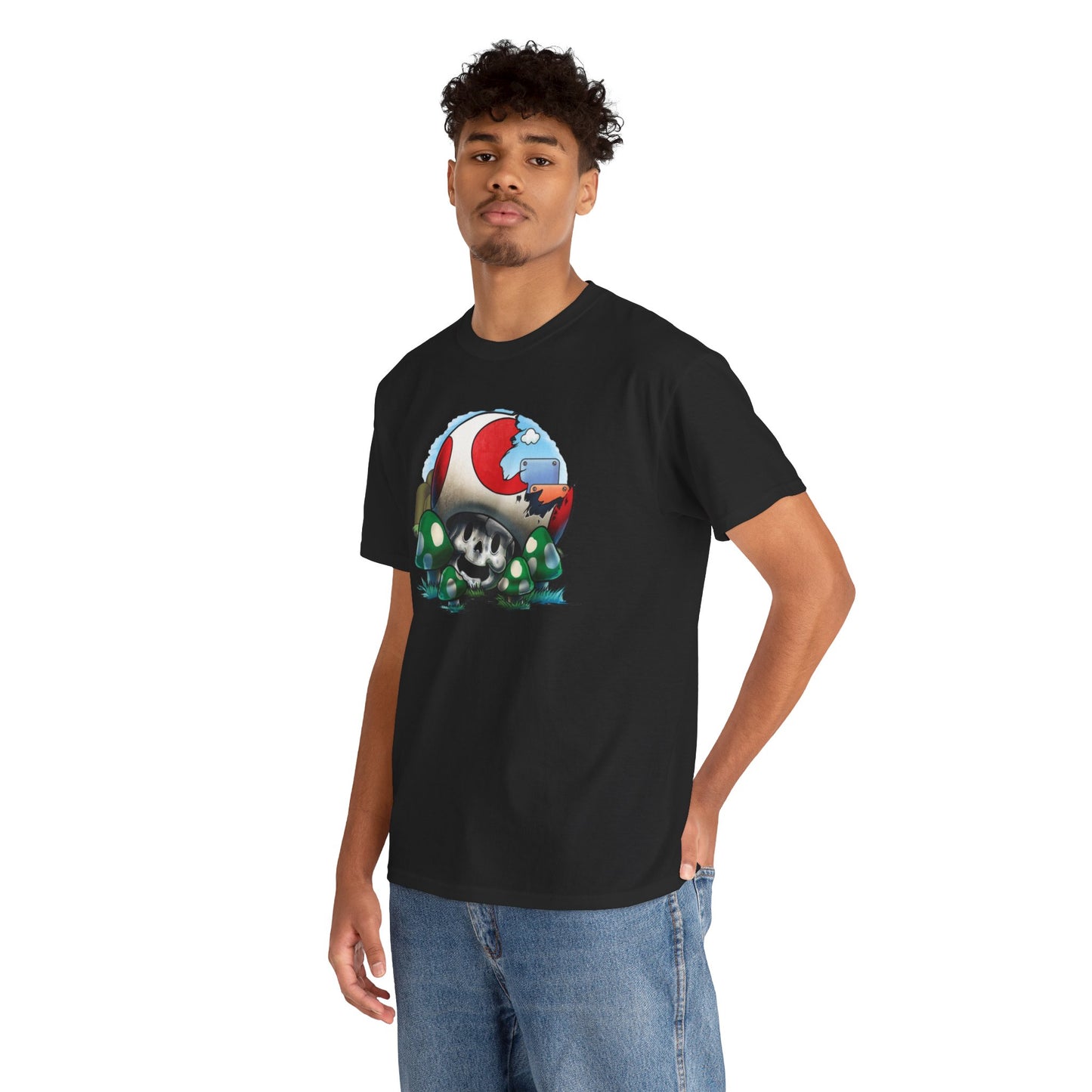 Retro Games Collection Smashed Mushroom - Unisex Heavy Cotton Tee