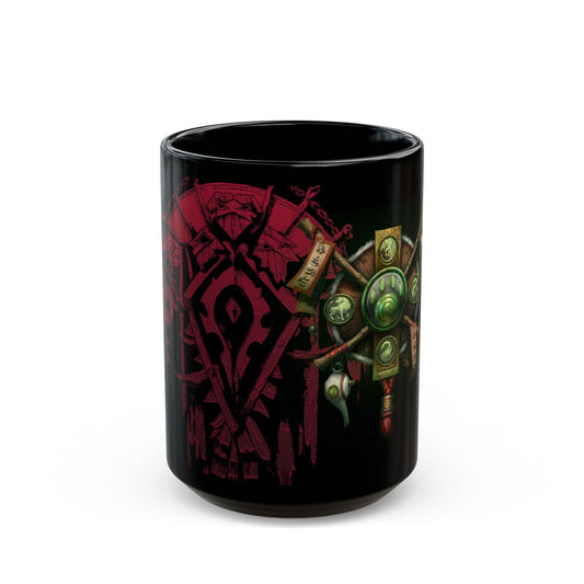 Pandaren Crest Horde WoW - Black Mug (15oz)