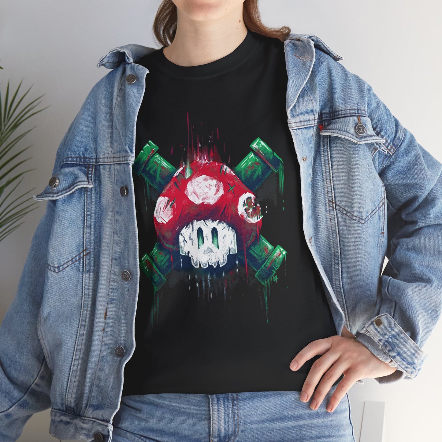 Retro Games Collection Deadly Mushroom  - Unisex Heavy Cotton Tee