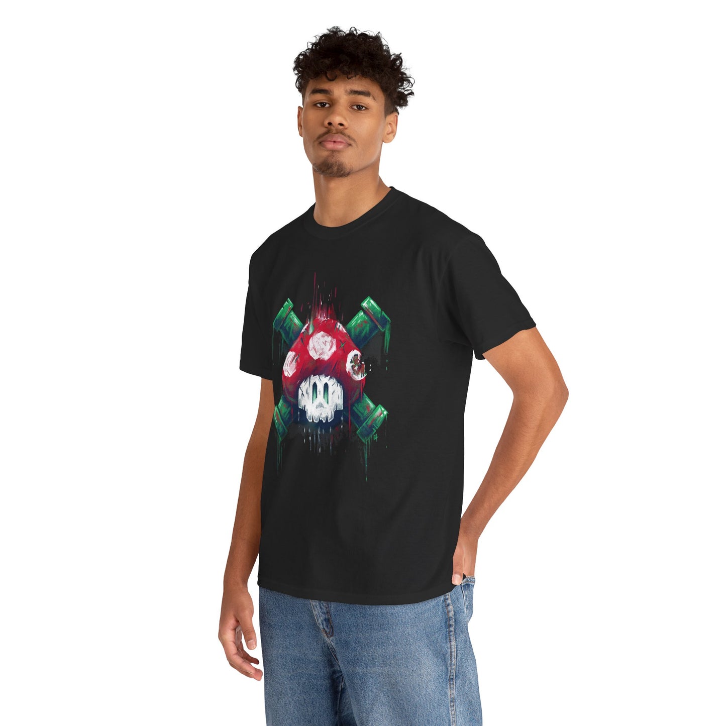 Retro Games Collection Deadly Mushroom  - Unisex Heavy Cotton Tee