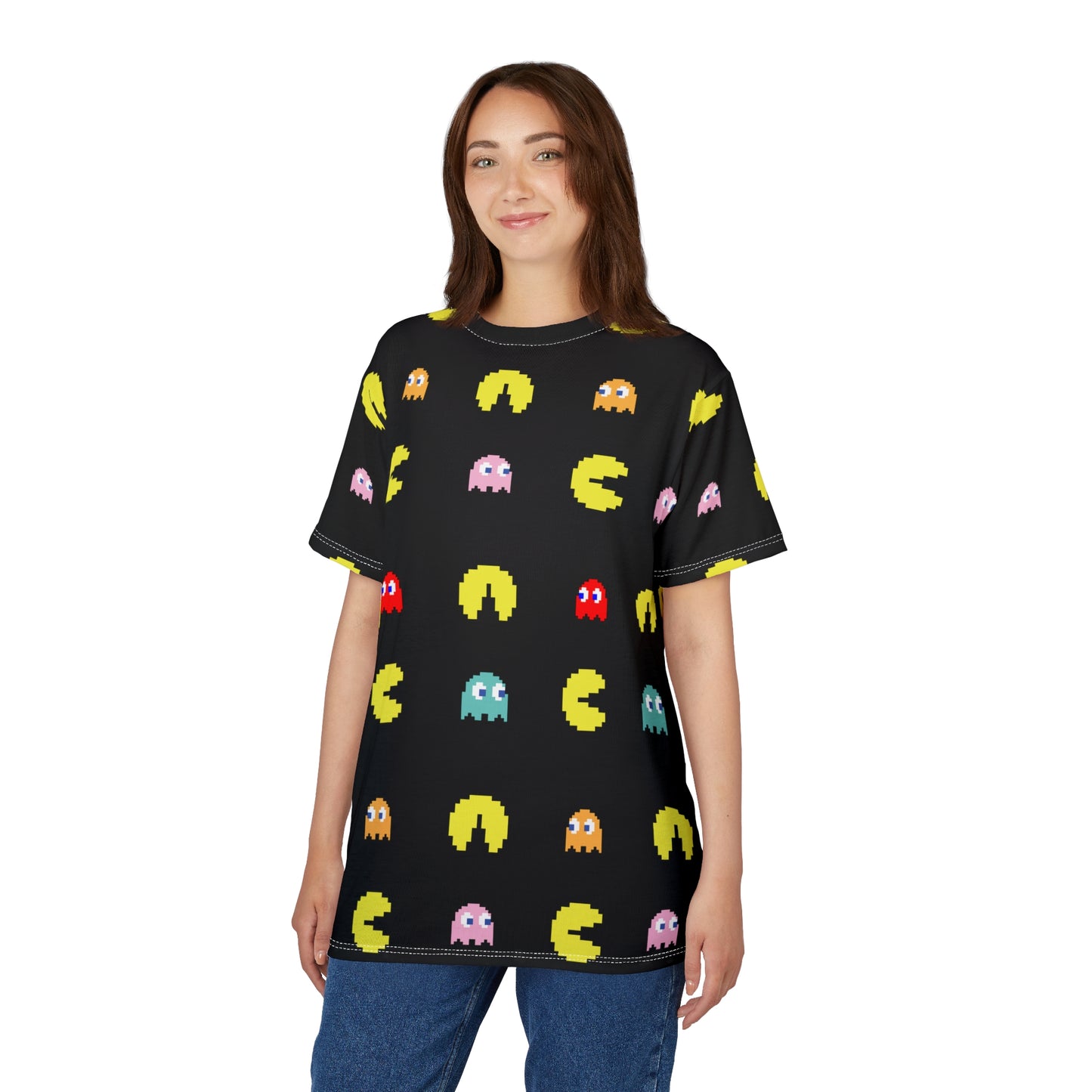 Retro Games Collection PacMan full print,  Unisex Cut & Sew Tee