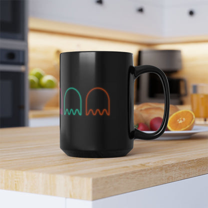 Retro Games Collection Neon PacMan - Black Mug (11oz, 15oz)