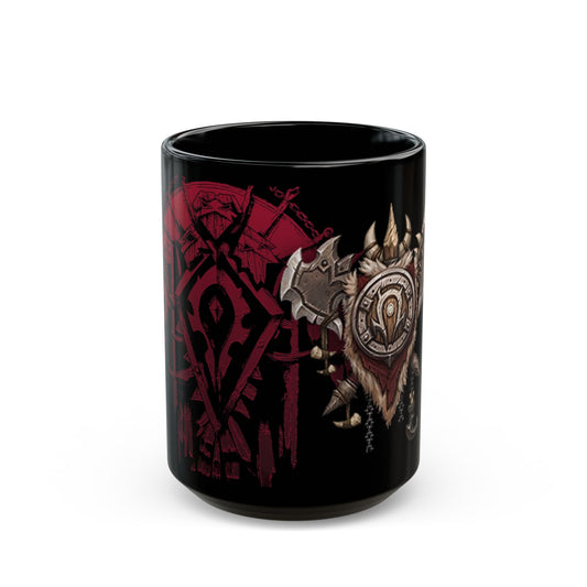 Maghar Orc Crest Horde WoW - Black Mug (15oz)