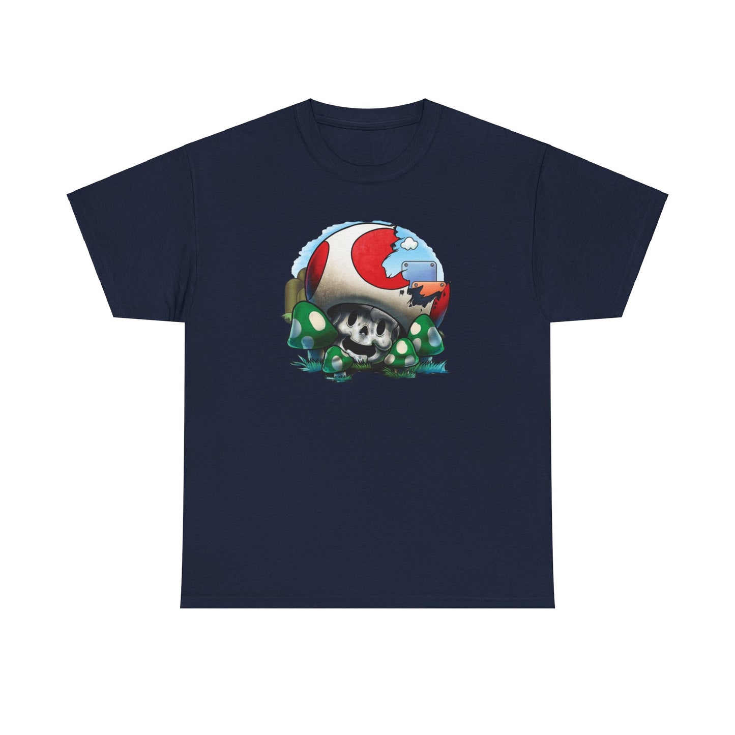 Retro Games Collection Smashed Mushroom - Unisex Heavy Cotton Tee