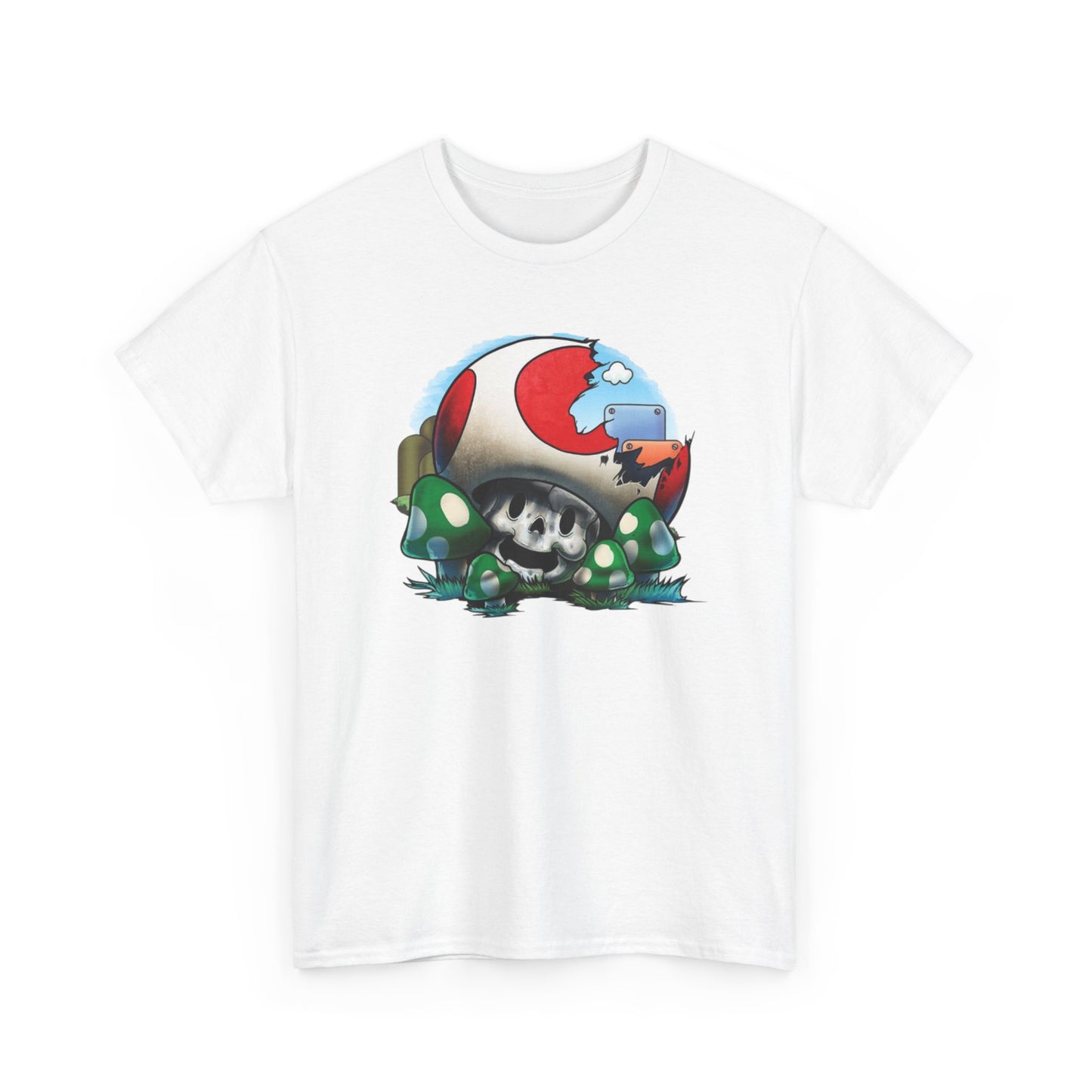 Retro Games Collection Smashed Mushroom - Unisex Heavy Cotton Tee