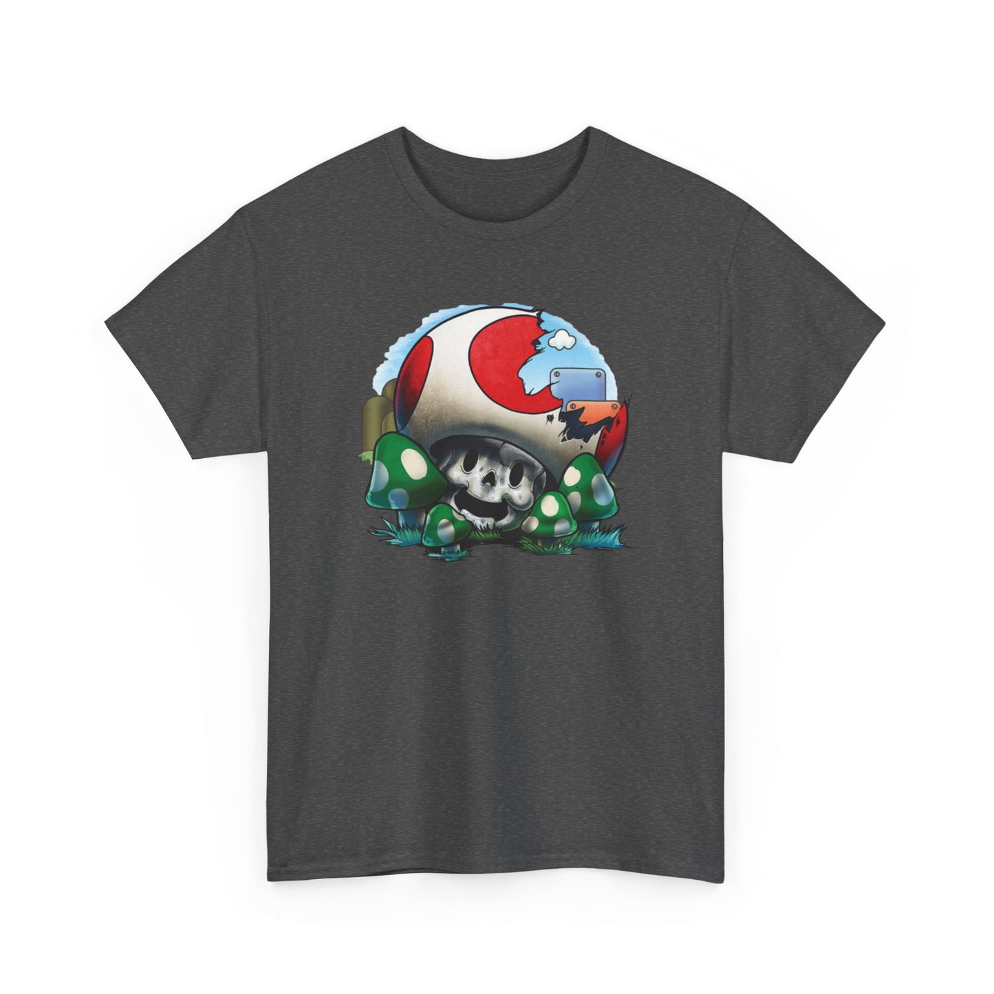 Retro Games Collection Smashed Mushroom - Unisex Heavy Cotton Tee