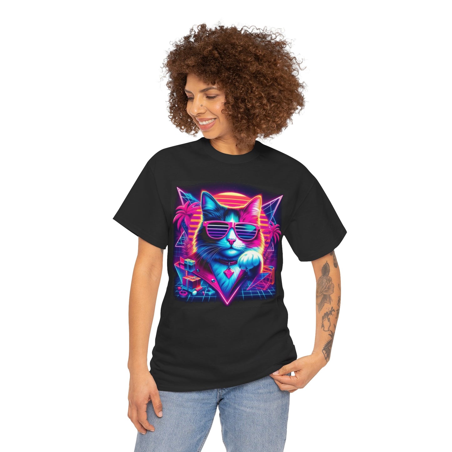 Neo Cat shirt collection - Unisex Heavy Cotton Tee