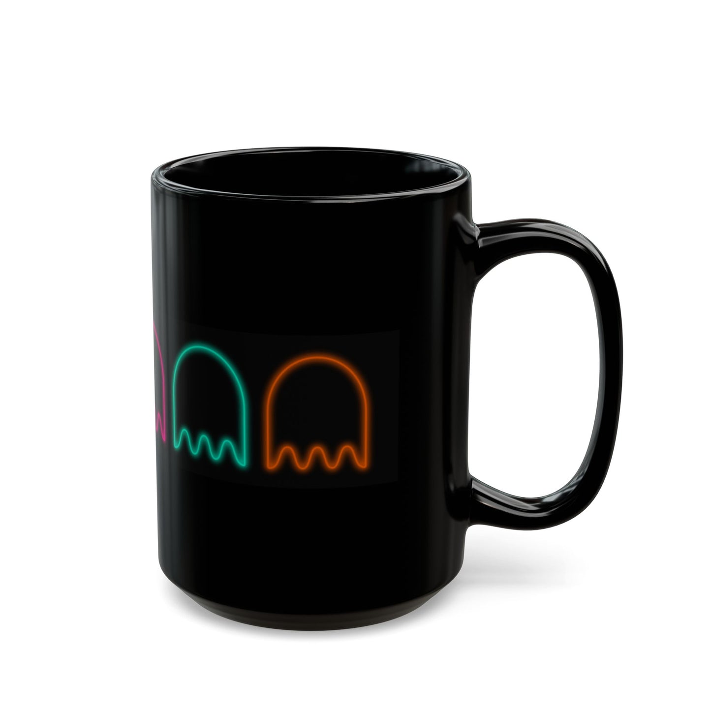 Retro Games Collection Neon PacMan - Black Mug (11oz, 15oz)