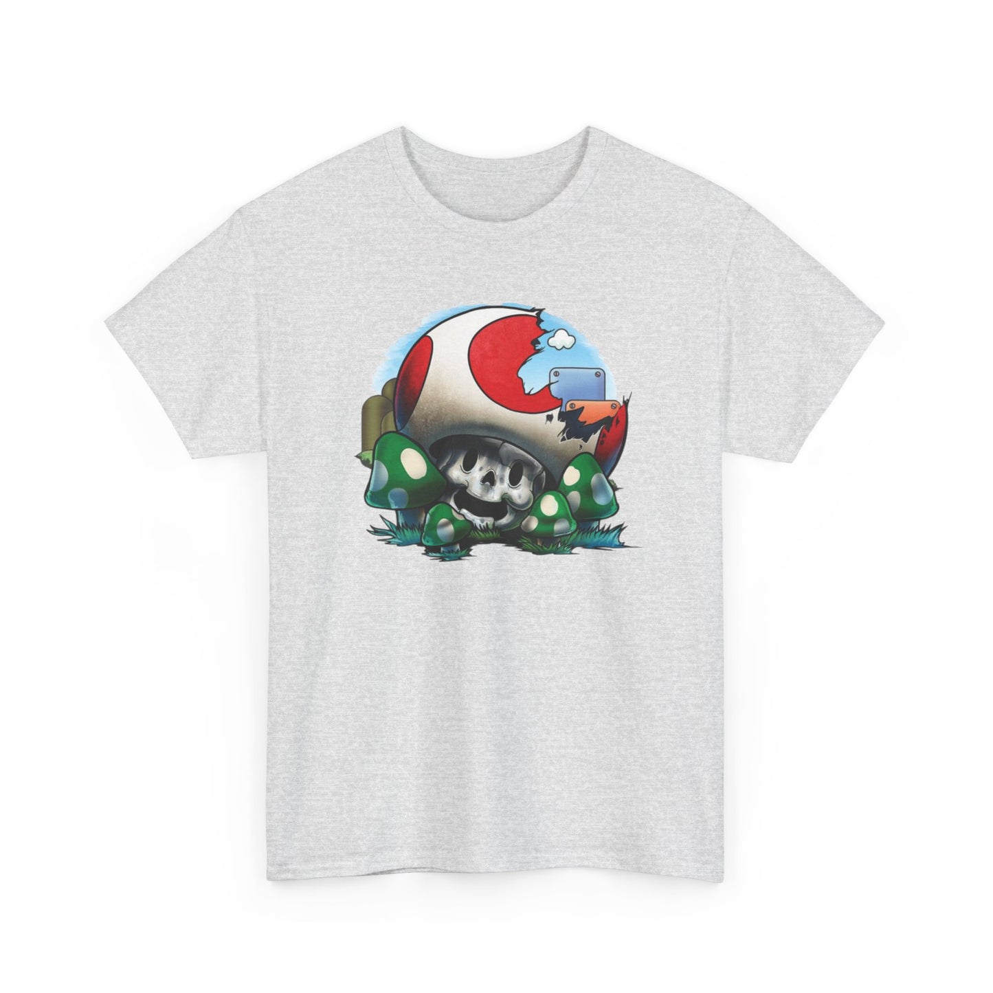 Retro Games Collection Smashed Mushroom - Unisex Heavy Cotton Tee