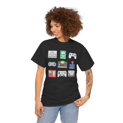 Retro Games Collections Consoles & Controllers - Unisex Heavy Cotton Tee